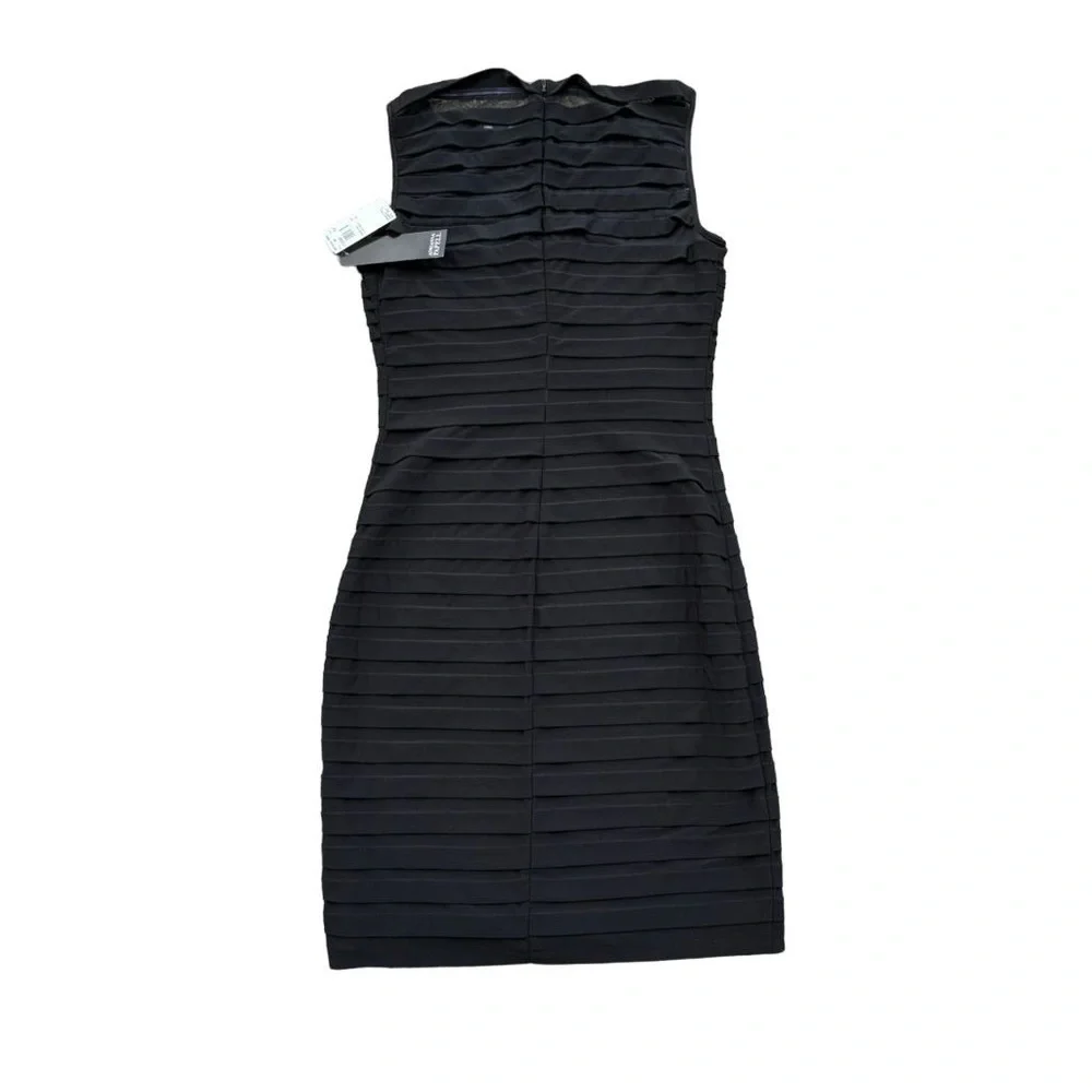 Adrianna Papell Sheath Cocktail Dress Black Knee Length Size 4 NWT - Picture 2 of 6